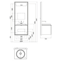 EMCO Touch 600 slim Комплект мебели с выдвижным ящиком, хром/черный
