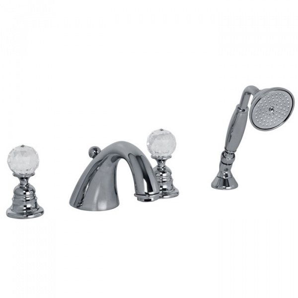 Carlo Frattini Elizabeth Chic Смеситель на борт ванны, ручки Swarovski, цвет: хром