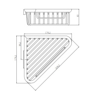 EMCO System2 Полочка-решетка угловая, съемная, 176x176x60мм, подвесной, цвет: хром