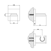 Gessi Eleganza Держатель для душевой лейки неподвижный, цвет: черный металлик