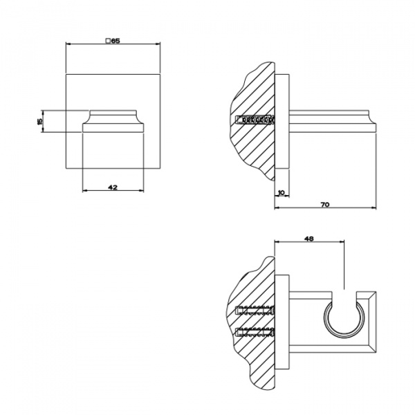 Gessi Eleganza Держатель для душевой лейки неподвижный, цвет: черный металлик
