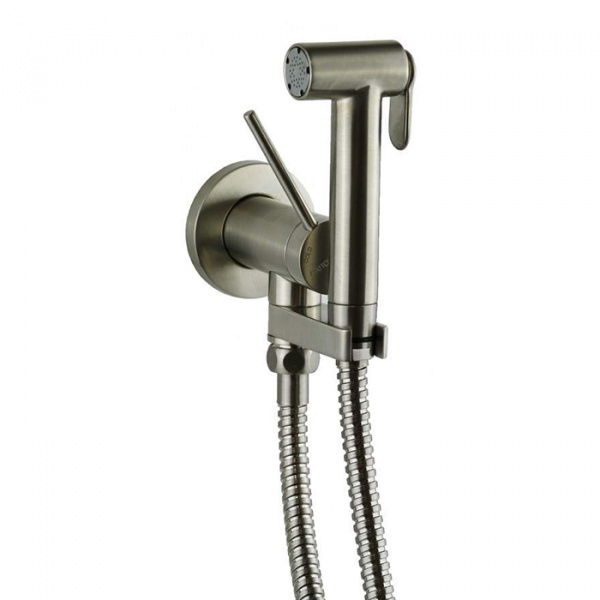 Gattoni Набор Гигиенический душ со встроенным смесителем, цвет: никель шлифованный