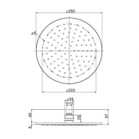 Carlo Frattini Wellness Верхний душ из латуни Ø 250 мм., цвет: чёрный матовый