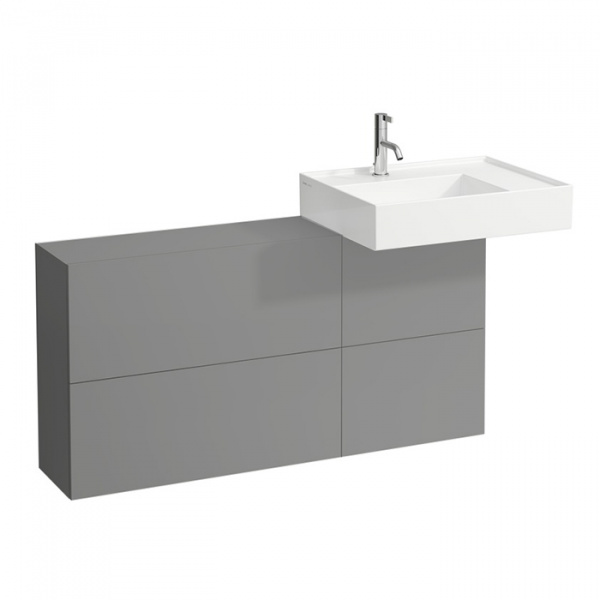 Laufen Kartell Тумба под раковину справа, 120х27х61см, с 1 дверцей и 2 створками, цвет: сланцево-серый