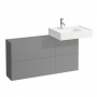 Laufen Kartell Тумба под раковину справа, 120х27х61см, с 1 дверцей и 2 створками, цвет: сланцево-серый