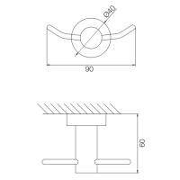 Carlo Frattini Spillo Tech Крючок подвесной, двойной, основание &quotX", цвет: хром