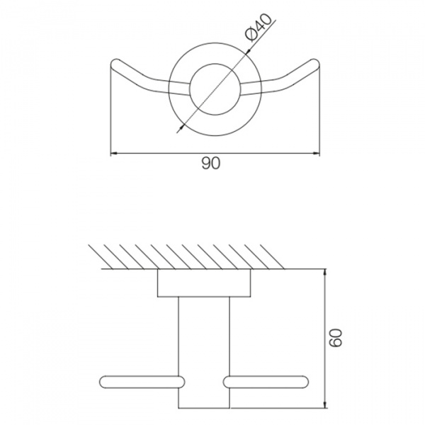 Carlo Frattini Spillo Tech Крючок подвесной, двойной, основание &quotX", цвет: хром