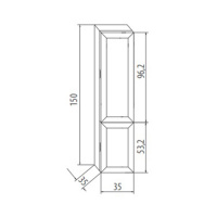 EBAN Marta Колонна подвесная 35x35xh150см, DX, цвет: pergamon