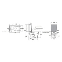 Azzurra Hera Унитаз моноблок 70х37х90,5см, слив универсальный, с крепежом, цвет: белый