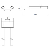 EMCO Flow Держатель полотенец,  двойной, фиксированный, 43см, подвесной, цвет: хром