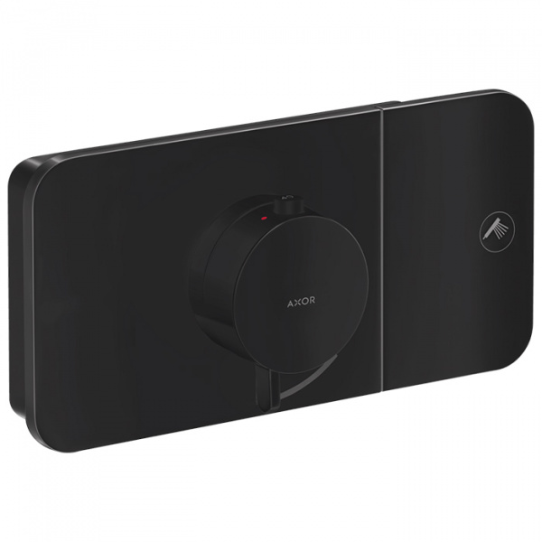 Axor One Смеситель для душа, термостат, на 1 источник, встраиваемый, внешняя часть, цвет: черный матовый