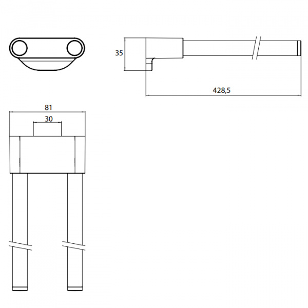 EMCO Flow Держатель полотенец,  двойной, фиксированный, 43см, подвесной, цвет: хром