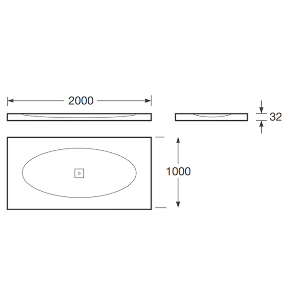 Armani Roca Baia Душевой поддон 200х100х3.2см с боковым сливом, с anti-slip, мат-л: Stonex, цвет: greige