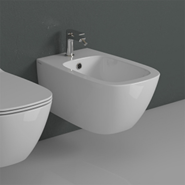 Globo 4ALL Биде напольное приставное 54х36 см, с 1 отв. под смеситель, с системой скрытого крепежа, цвет: белый