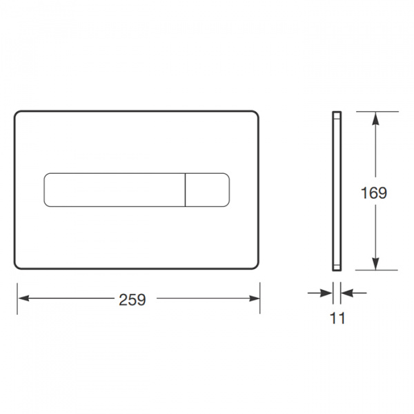 Armani Roca Baia Клавиша двойного смыва 3/6 л для системы инсталляции Duplo (арт. 890090400), цвет: черный