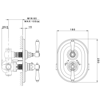 Nicolazzi Termostatico Встраиваемый смеситель, 3/4” с запорным вентилем, 4909CR69, цвет: хром