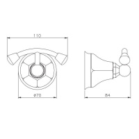 Nicolazzi Teide Chic Крючок подвесной, двойной, цвет: золото