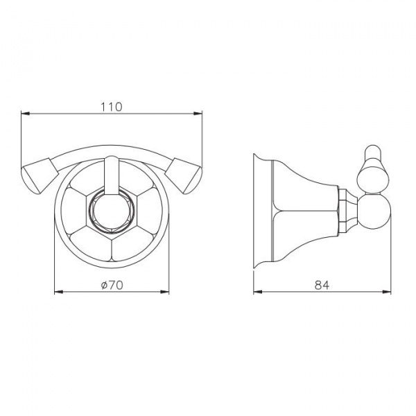 Nicolazzi Teide Chic Крючок подвесной, двойной, цвет: золото