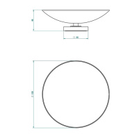 THG Marquise porcelaine blanche Мыльница металлическая, ø15см., настольная, цвет: хром/платина/белый фарфор