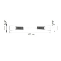 Carlo Frattini Wellness Шланг для душа 1500 мм., цвет: черный матовый