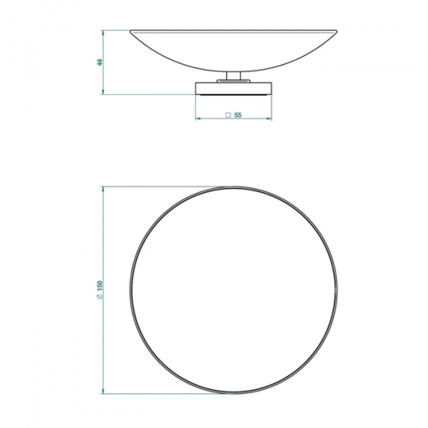 THG Marquise porcelaine blanche Мыльница металлическая, ø15см., настольная, цвет: хром/платина/белый фарфор