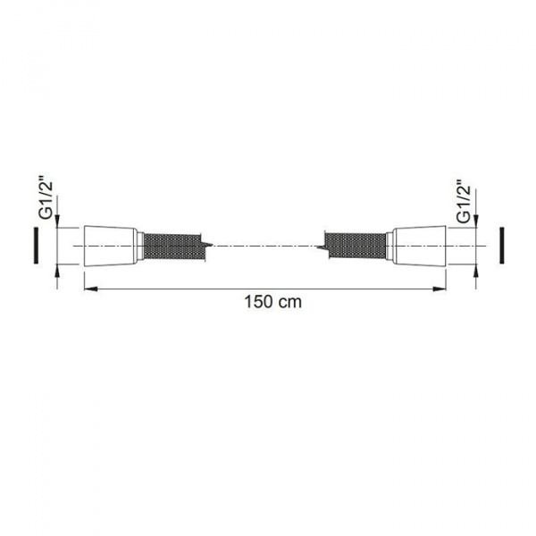 Carlo Frattini Wellness Шланг для душа 1500 мм., цвет: черный матовый