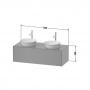 Duravit White Tulip Тумбочка подвесная 40.8x130x55 см, 2 раковины, 1 выдвижной ящик, цвет: белый высокоглянцевый