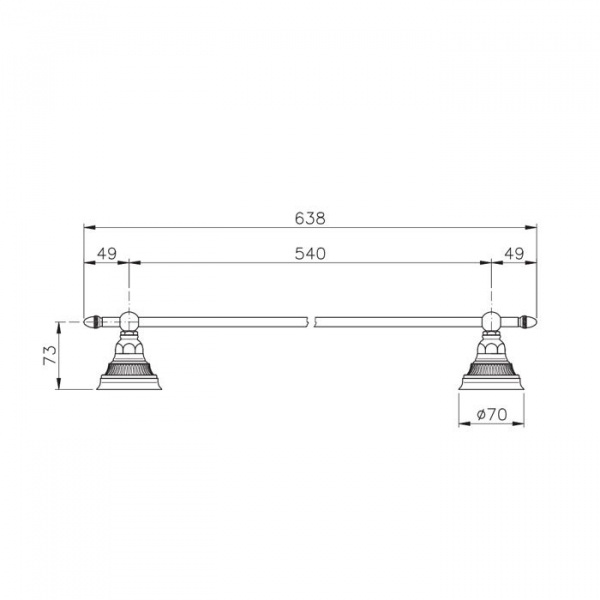 Nicolazzi Impero Полотецедержатель одинарный 54 см, подвесной, цвет: хром