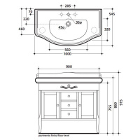 Kerasan Retro Комплект мебели 100см, Цвет: noce