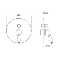 Gattoni Orta Накладная панель для ванны/душа на 2 выхода, с белой ручкой, цвет: хром