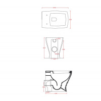Artceram JAZZ Унитаз приставной слив универсальный  54х36см c креплением, цвет: белый матовый, сиденье на выбор