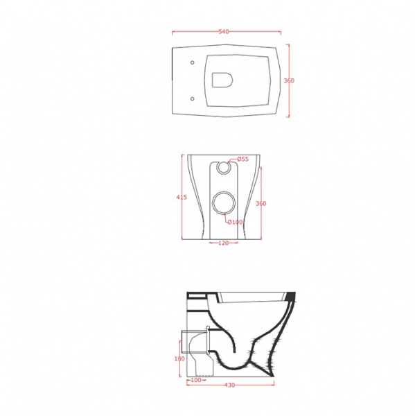 Artceram JAZZ Унитаз приставной слив универсальный  54х36см c креплением, цвет: белый матовый, сиденье на выбор