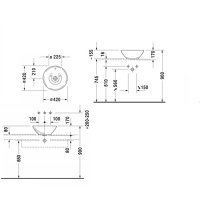 Duravit Bacino Раковина 42 см, без отв., цвет: белый