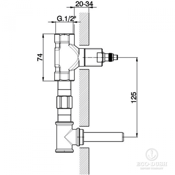 CISAL Внутренняя часть смесителя на 3 отверстия из стены для раковины, ZA00351004