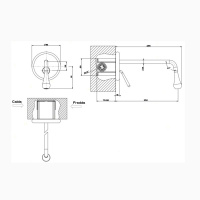 Gessi Goccia Встраиваемый однорычажный смеситель для раковины, излив 250мм, внешняя часть, цвет: хром