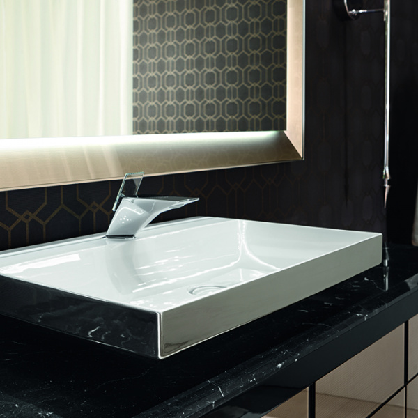 VITAGE milldue edition RITZ Комплект мебели с тумбой под раковину, раковиной LONDRA, зеркалом LOSANNA, 181 см, цвет: белый/Canneté