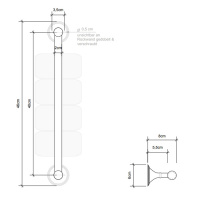 Decor Walther Classic GTH Полотенцедержатель 46см, вертикальный, подвесной, цвет: золото
