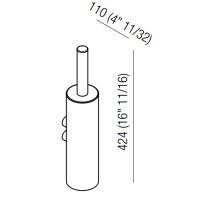 Agape Dot line Ёршик для туалета, подвесной, цвет: черный/натуральный дуб