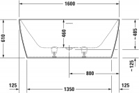 Ванна из искусственного камня DuraSolid® Duravit DuraSquare 160x75 прямоугольная, отдельностоящая
