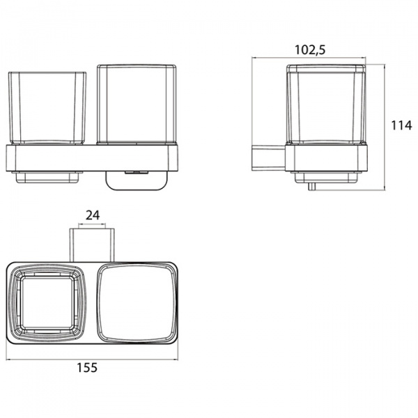Emco Loft Подвесной дозатор для жидкого мыла со стаканом, цвет: хром/хрусталь