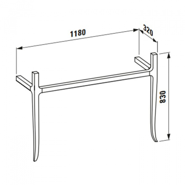 Laufen New Classic Консоль деревянная 118х32х83см, с раковиной на 1 отв., цвет: орех