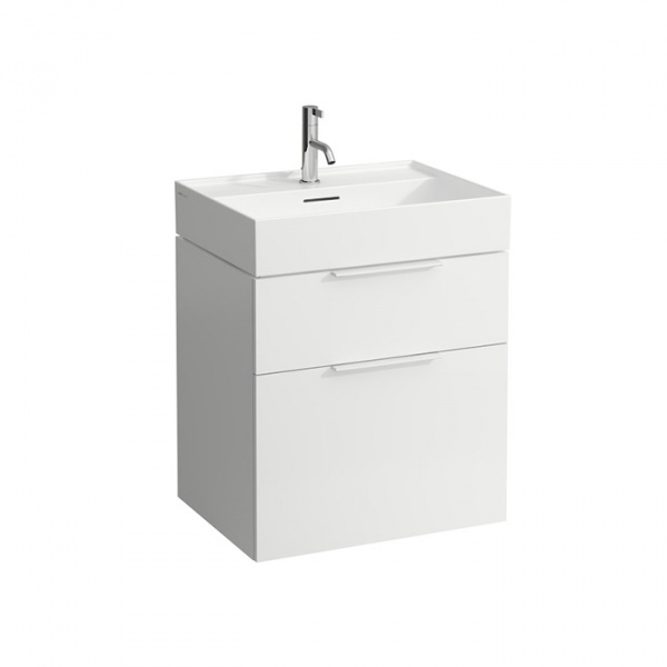 Laufen Kartell Тумба с раковиной, 59.5х45.5х61.5см, с 2 выдвиж. ящиками, с сифоном, цвет: белый глянцевый