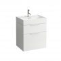 Laufen Kartell Тумба с раковиной, 59.5х45.5х61.5см, с 2 выдвиж. ящиками, с сифоном, цвет: белый глянцевый