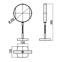 EMCO Prime Зеркало косметическое, LED, Ø202мм, настольн., snoer, 3x/7x кратное увеличение, цвет: хром
