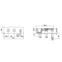 Bossini Cube Термостат для душа, встраиваемый, с девиатором на 2 выхода,  с держателем с водорозеткой, подключение на 3/4”, цвет: хром
