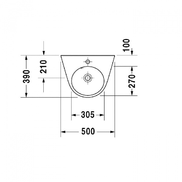 Duravit Starck 2 Раковина 50х39 см, 1 отв., цвет: белый