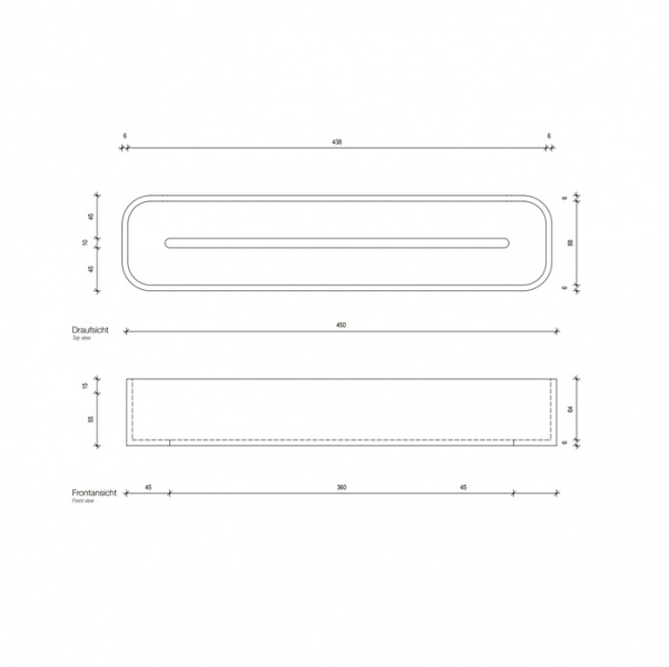 Decor Walther Stone SCT45 Душевая полочка 45x10см, настольная, цвет: белый
