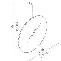 Agape Bucatini Круглое зеркало d50см, цвет: полированный