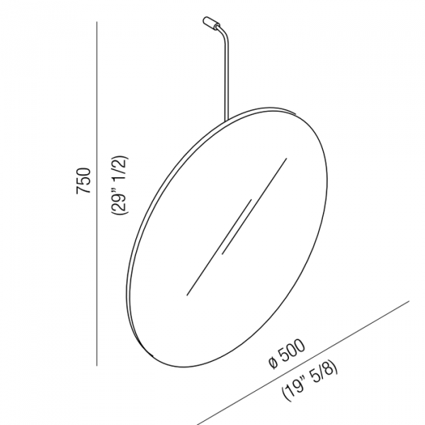 Agape Bucatini Круглое зеркало d50см, цвет: полированный