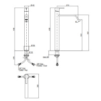 Antonio Lupi Bikappa Смеситель для раковины, на 1 отв., излив: 240мм, высота: 43см, цвет: хром